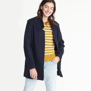 Brushed-Knit Coat for Women Lost at Sea Navy Large